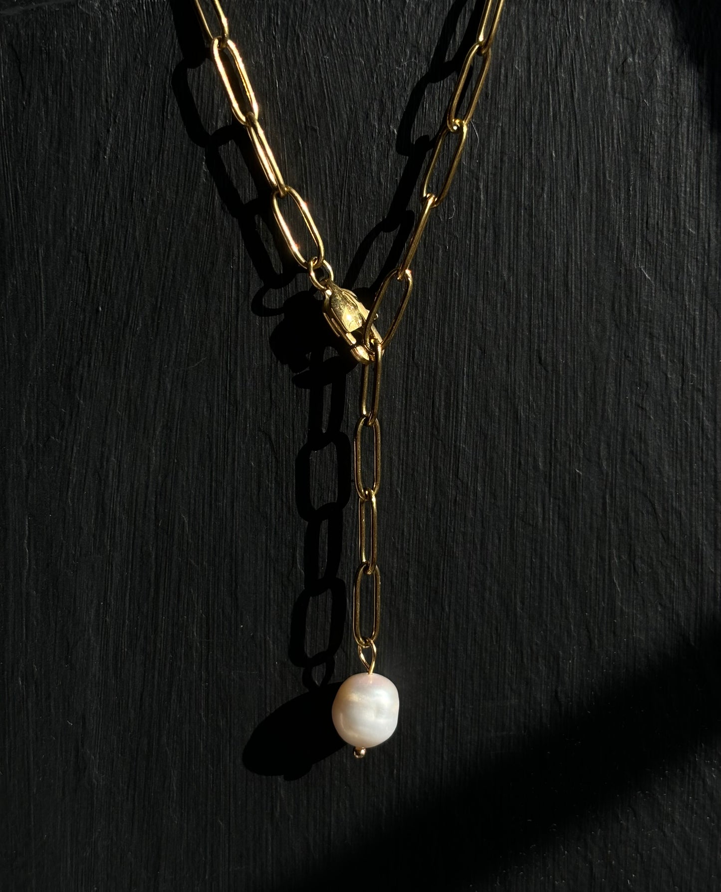 Paperclip Pearl Necklace