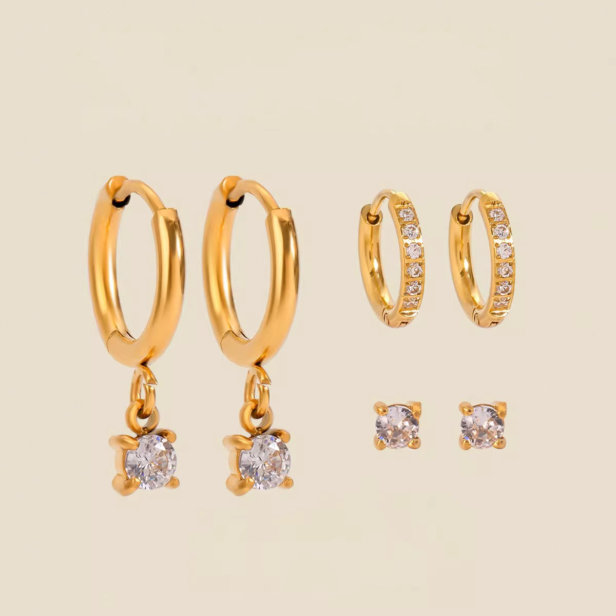 Zirconia Earring Set