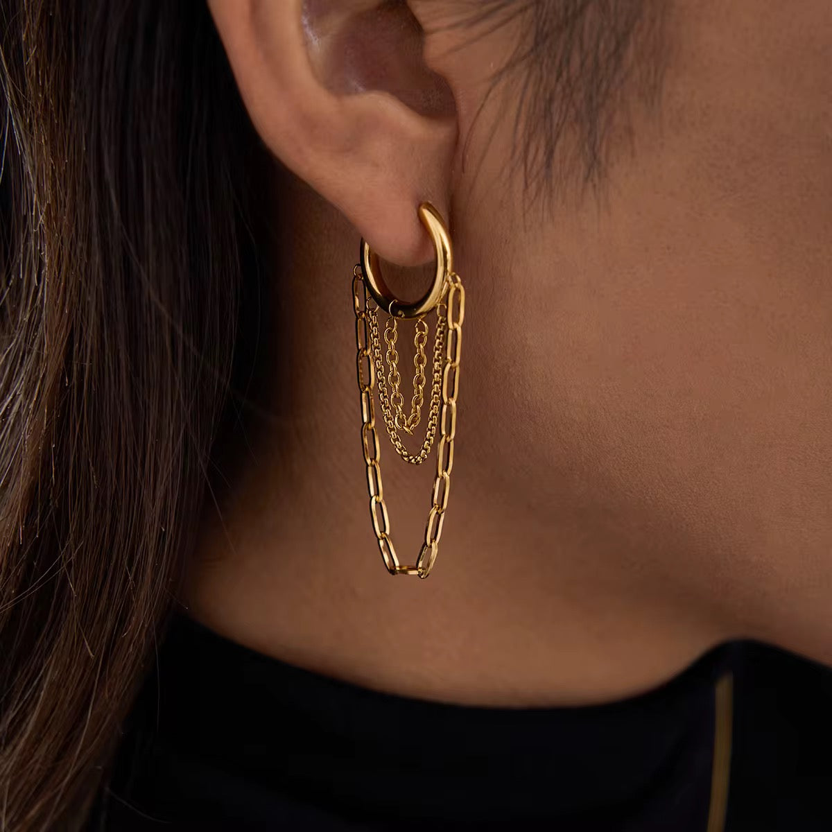 Three Layer Tassel Earrings