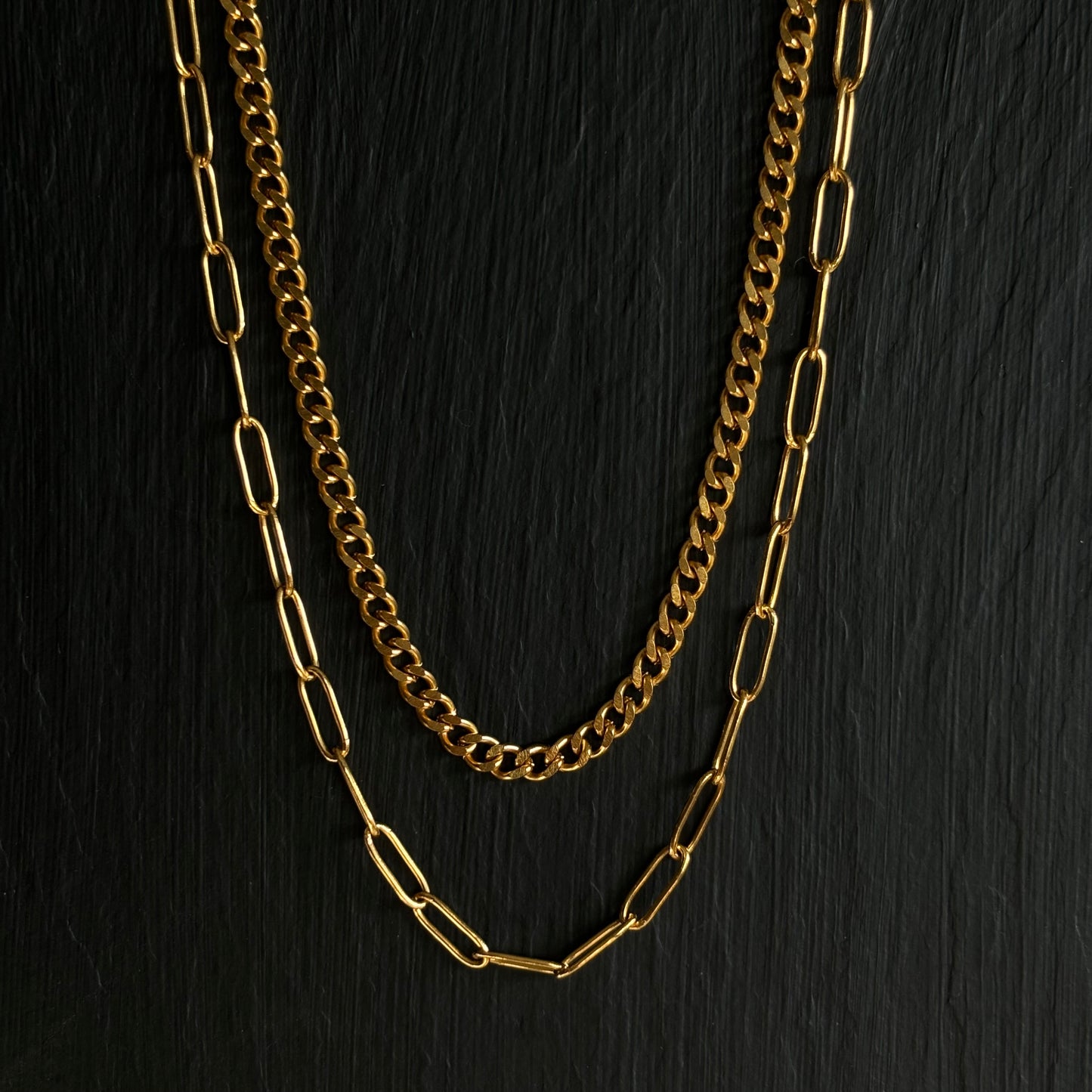 Cuban & Paperclip Layering Chain