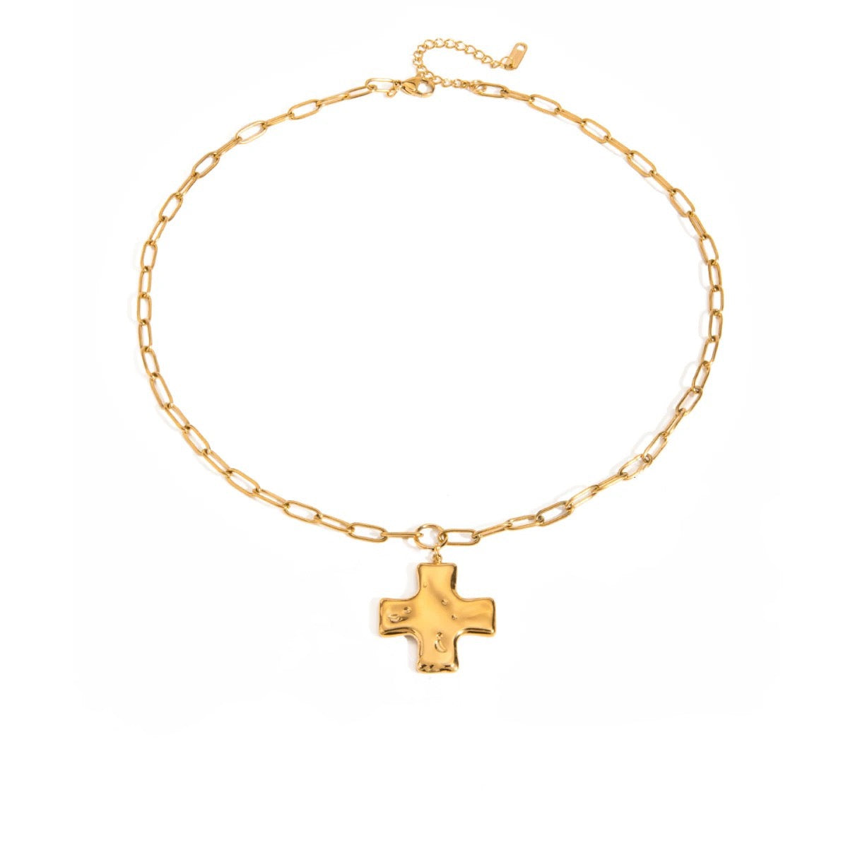 Hammered Cross Necklace