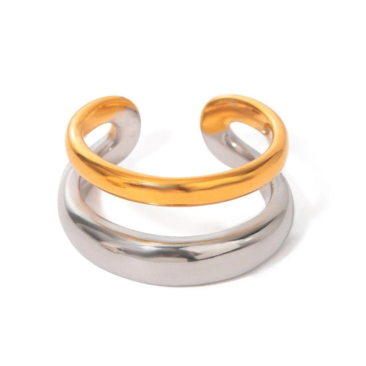 Two Tone Double Layer Ring