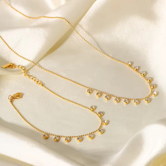 Zirconia Beaded Necklace