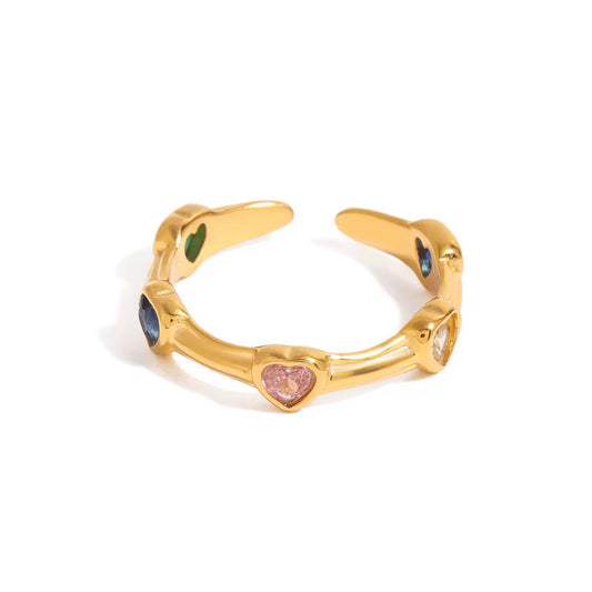 Colorful Hearts Ring