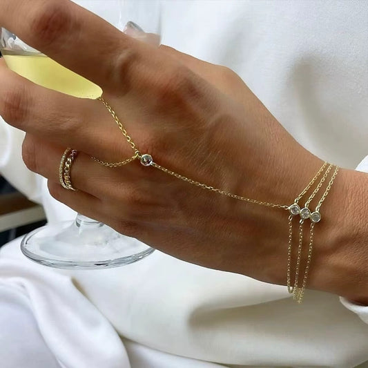 Three Layer Zirconia Ring Bracelet