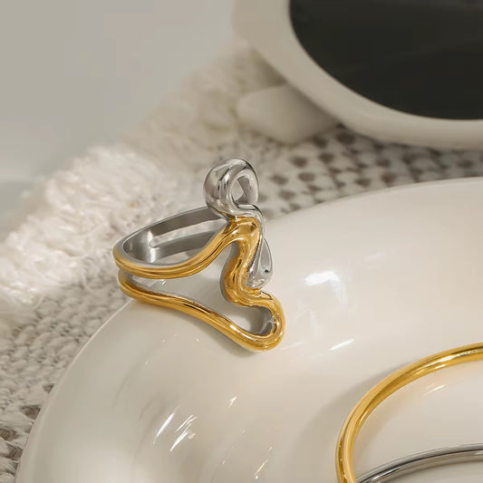 Two Tone Heart Ring