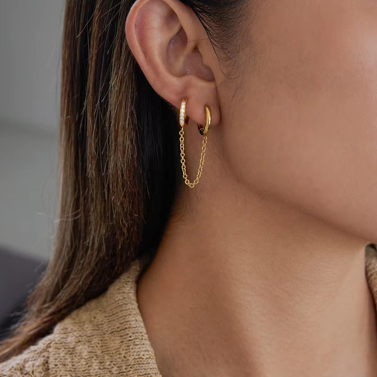 Zirconia Tassel Earrings