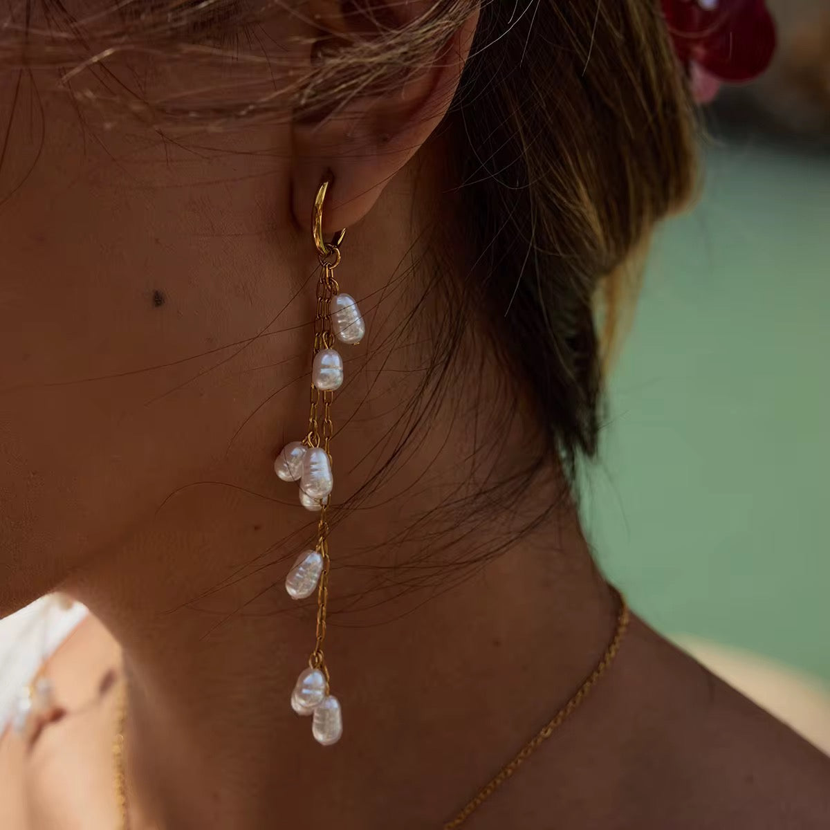 Pearl Tassel Earrings