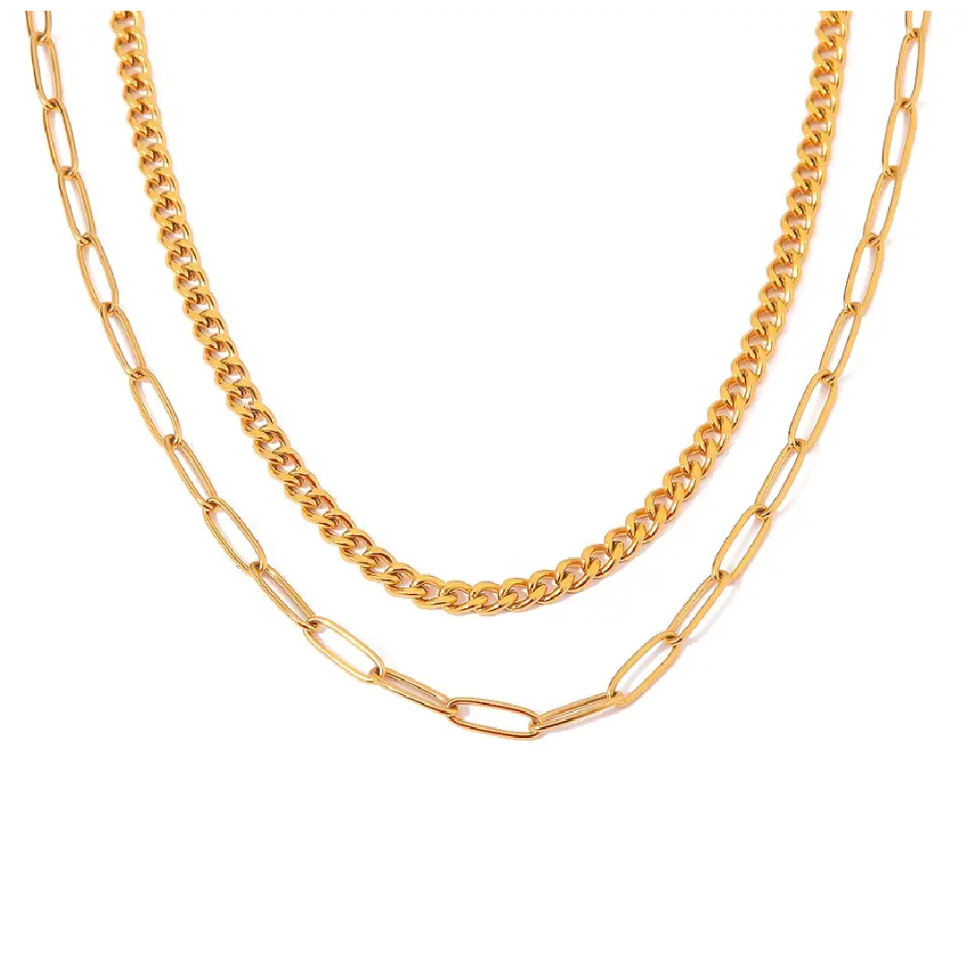 Cuban & Paperclip Layering Chain