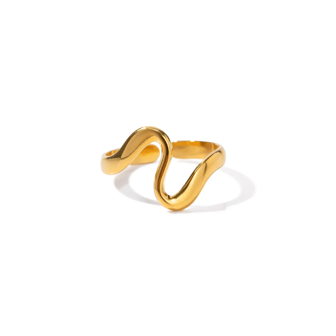 Navir Ring Curvy Ring – Elegant Gold Statement Ring | Nahir & Co. – Nahir & Co.